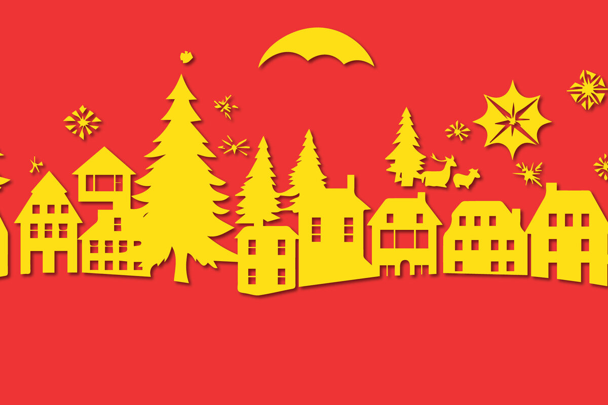 Σετ των 2 Intra απο ξύλο plywood 3mm-4mm πάχος – Χαρτόκοπη Χριστουγεννιάτικη Σκηνή Δίασταση  20x20 cm INTRAFABR-85441153