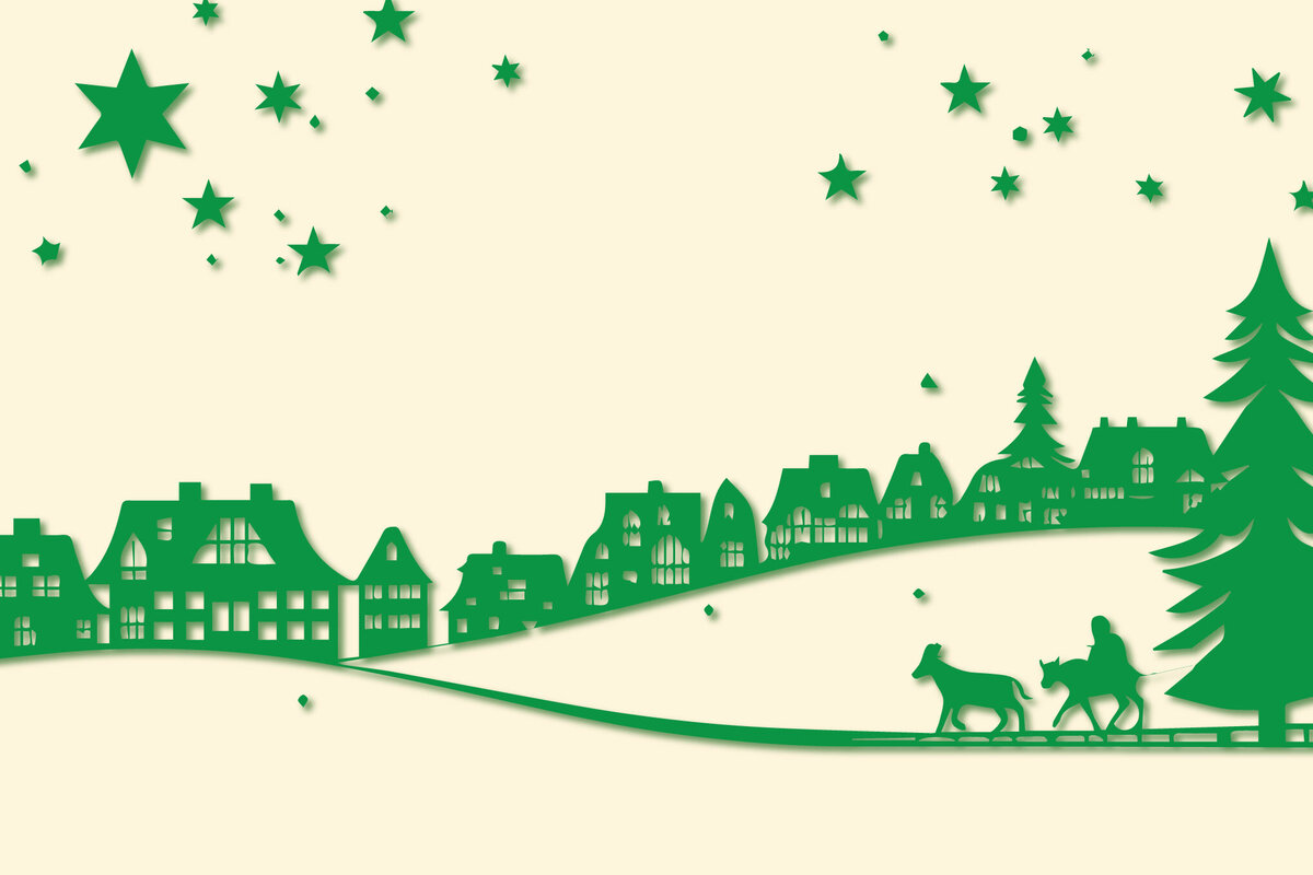 Σετ των 2 Intra απο ξύλο plywood 3mm-4mm πάχος – Χαρτόκοπη Χριστουγεννιάτικη Σκηνή Δίασταση  20x20 cm INTRAFABR-85444025