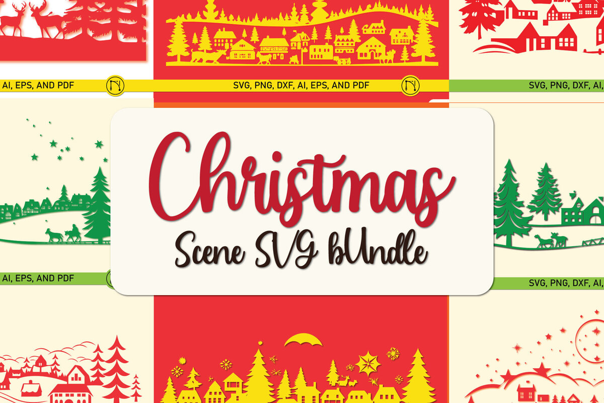 Σετ των 2 Intra απο ξύλο plywood 3mm-4mm πάχος – Χαρτόκοπη Χριστουγεννιάτικη Σκηνή Δίασταση  20x20 cm INTRAFABR-85454168