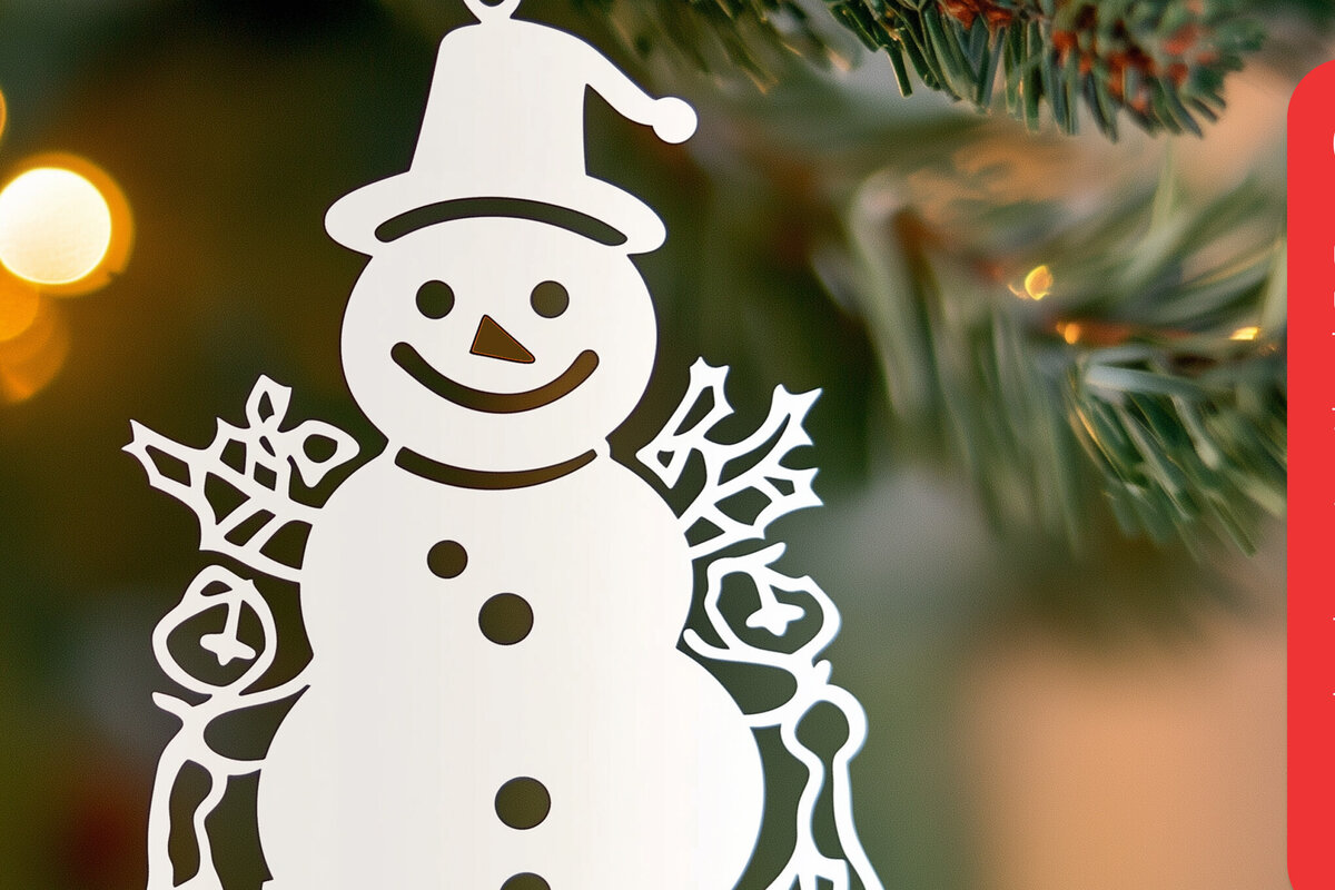 Σετ των 2 Intra απο ξύλο plywood 3mm-4mm πάχος – Χαρτοκόψιμο Χριστουγεννιάτικο Χιονάνθρωπο Δίασταση  20x20 cm INTRAFABR-105124935