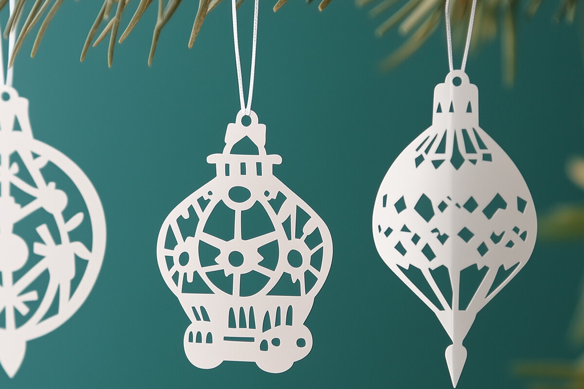 Σετ των 2 Intra απο ξύλο plywood 3mm-4mm πάχος – Κόψιμο από χαρτί χριστουγεννιάτικο κομμένο αρχείο Δίασταση  20x20 cm INTRAFABR-108227675