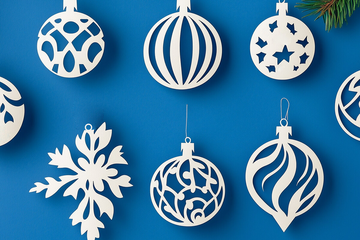 Σετ των 2 Intra απο ξύλο plywood 3mm-4mm πάχος – Κόψιμο από χαρτί χριστουγεννιάτικο κομμένο αρχείο Δίασταση  20x20 cm INTRAFABR-108220813