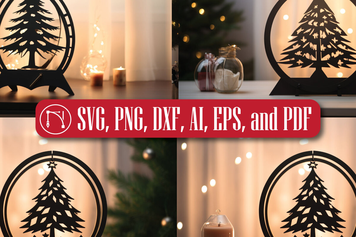 Σετ των 2 Intra απο ξύλο plywood 3mm-4mm πάχος – Σετ χριστουγεννιάτικου δέντρου κομμένο σε χαρτί Δίασταση  20x20 cm INTRAFABR-81470737