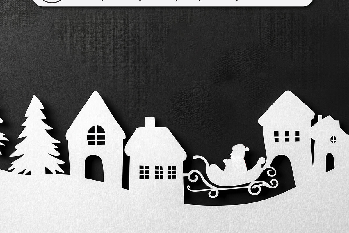 Σετ των 2 Intra απο ξύλο plywood 3mm-4mm πάχος – Κοπή σε χαρτί Christmas Village Δίασταση  20x20 cm INTRAFABR-111788041