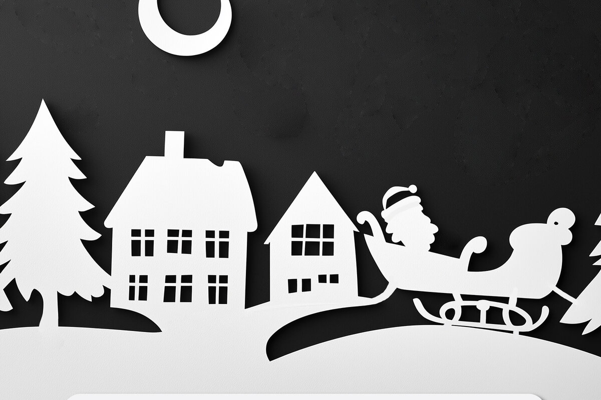 Σετ των 2 Intra απο ξύλο plywood 3mm-4mm πάχος – Κοπή σε χαρτί Christmas Village Δίασταση  20x20 cm INTRAFABR-111806367