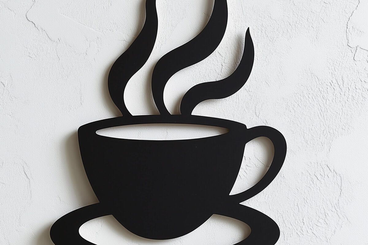 Σετ των 2 Intra απο ξύλο plywood 3mm-4mm πάχος – Paper Cut Coffee Cup Δίασταση  20x20 cm INTRAFABR-106651504