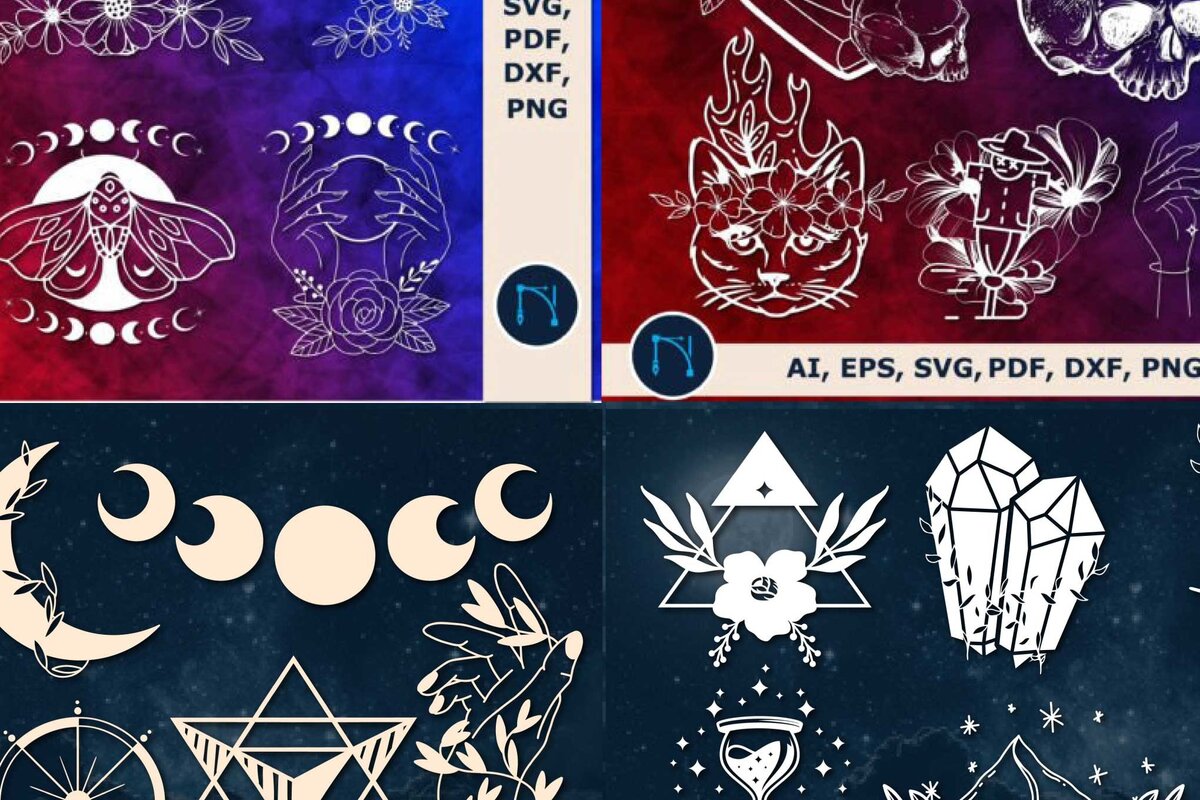 Σετ των 2 Intra απο ξύλο plywood 3mm-4mm πάχος – Paper Cut Crystals Magic Big Bundle Δίασταση  20x20 cm INTRAFABR-76331866