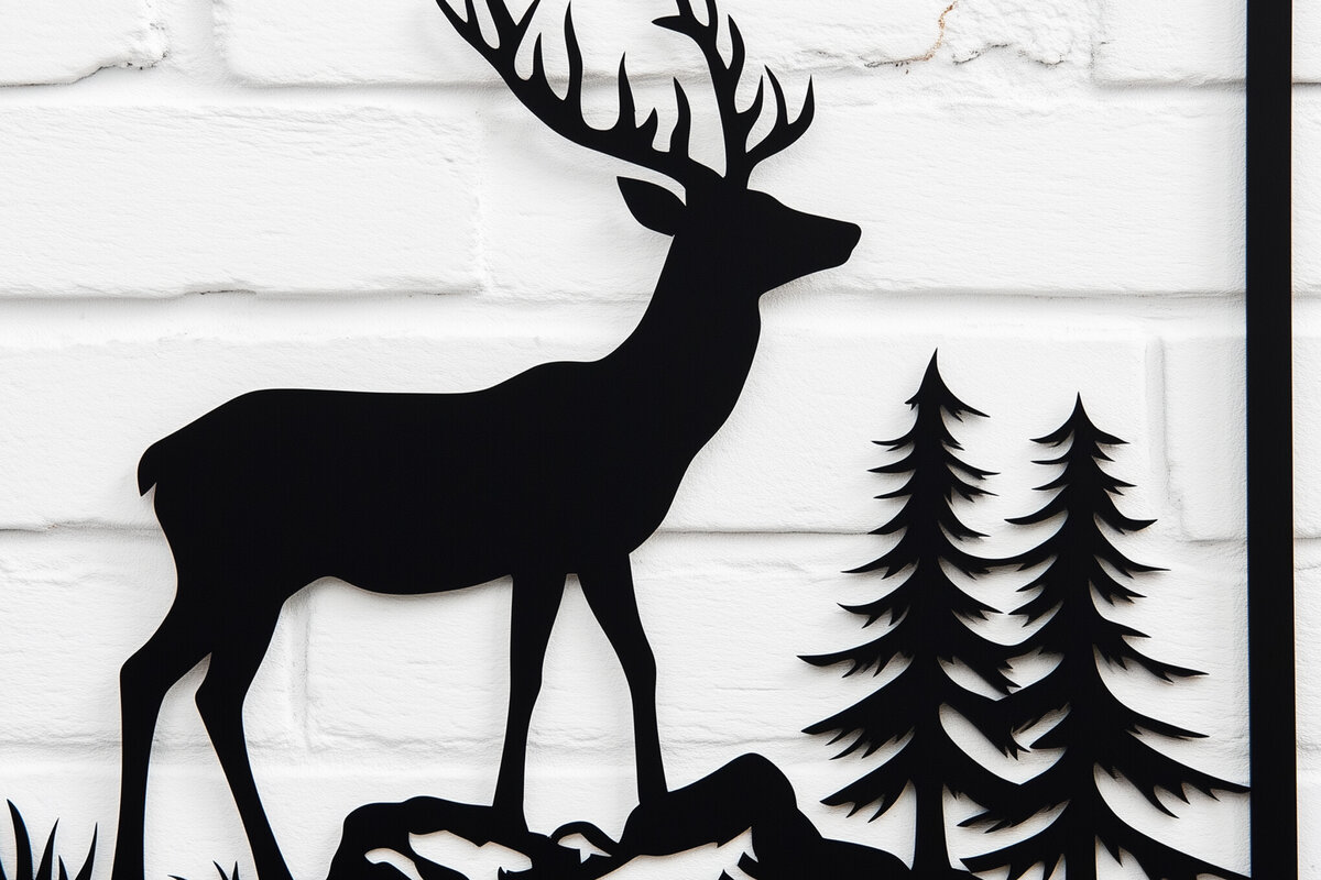 Intra απο ξύλο plywood 3mm-4mm πάχος – Paper Cut Deer Wall Art Δίασταση  40x30 cm INTRAFABR-114129356