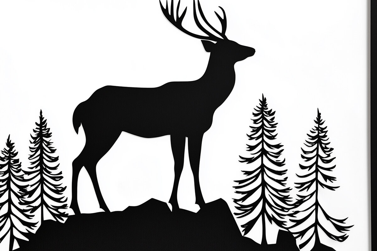 Intra απο ξύλο plywood 3mm-4mm πάχος – Paper Cut Deer Wall Art Δίασταση  40x30 cm INTRAFABR-114129601