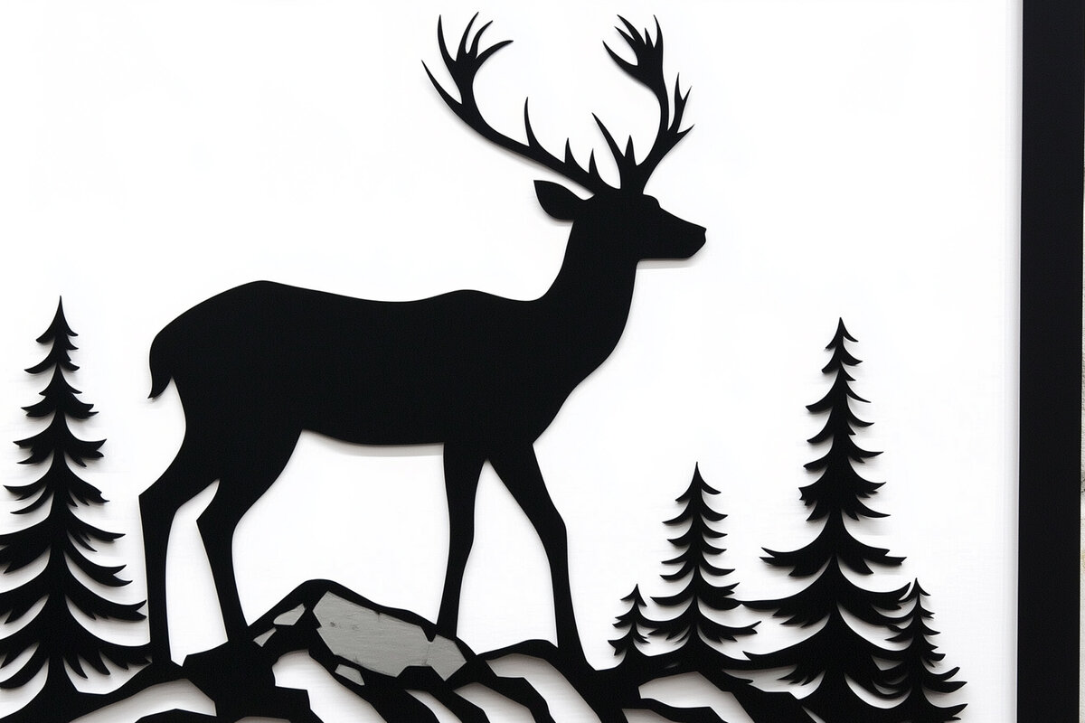 Intra απο ξύλο plywood 3mm-4mm πάχος – Paper Cut Deer Wall Art Δίασταση  40x30 cm INTRAFABR-114130072