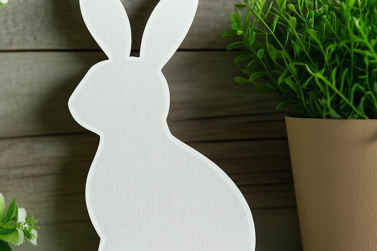 Σετ των 2 Intra απο ξύλο plywood 3mm-4mm πάχος – Paper Cut Easter Bunny Δίασταση  20x20 cm INTRAFABR-114717418