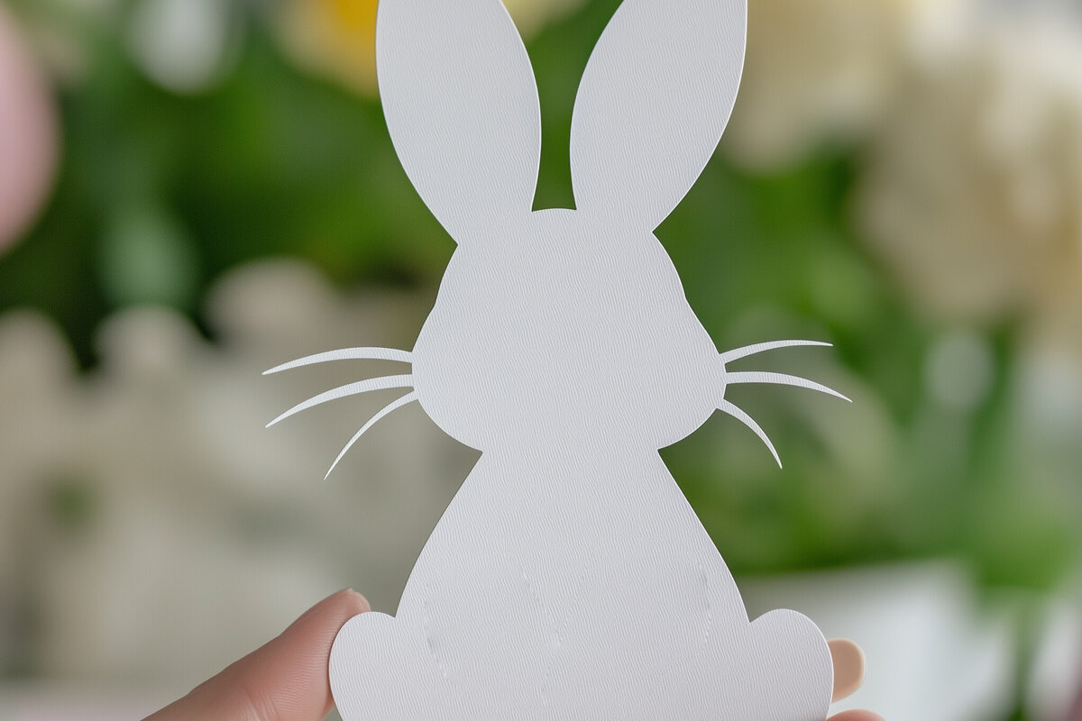 Σετ των 2 Intra απο ξύλο plywood 3mm-4mm πάχος – Paper Cut Easter Bunny Δίασταση  20x20 cm INTRAFABR-114726859