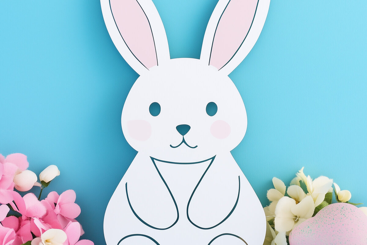 Σετ των 2 Intra απο ξύλο plywood 3mm-4mm πάχος – Paper Cut Easter Bunny Δίασταση  20x20 cm INTRAFABR-114727254