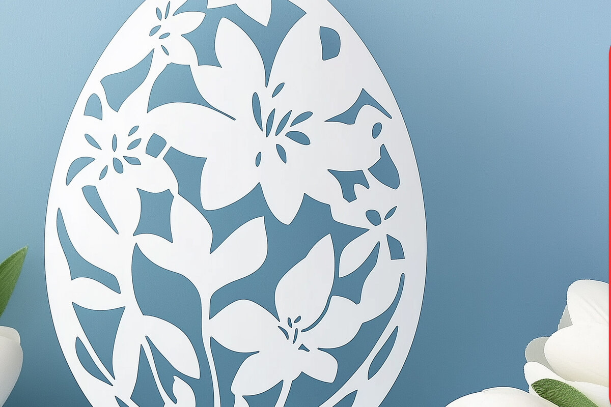 Σετ των 2 Intra απο ξύλο plywood 3mm-4mm πάχος – Κόψιμο από χαρτί Πασχαλινό αυγό Δίασταση  20x20 cm INTRAFABR-114654895