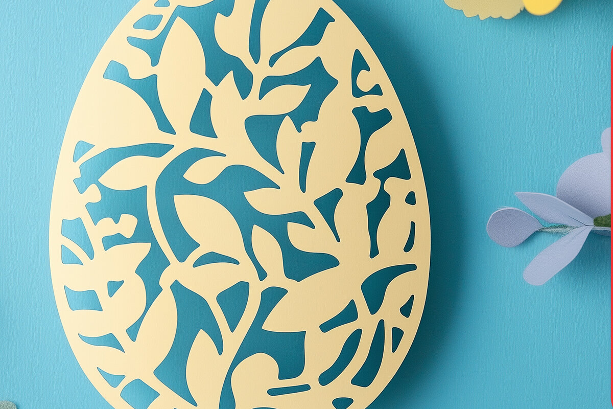 Σετ των 2 Intra απο ξύλο plywood 3mm-4mm πάχος – Κόψιμο από χαρτί Πασχαλινό αυγό Δίασταση  20x20 cm INTRAFABR-114655177