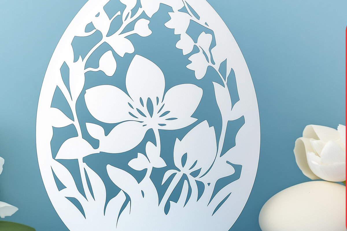 Σετ των 2 Intra απο ξύλο plywood 3mm-4mm πάχος – Κόψιμο από χαρτί Πασχαλινό αυγό Δίασταση  20x20 cm INTRAFABR-114654619