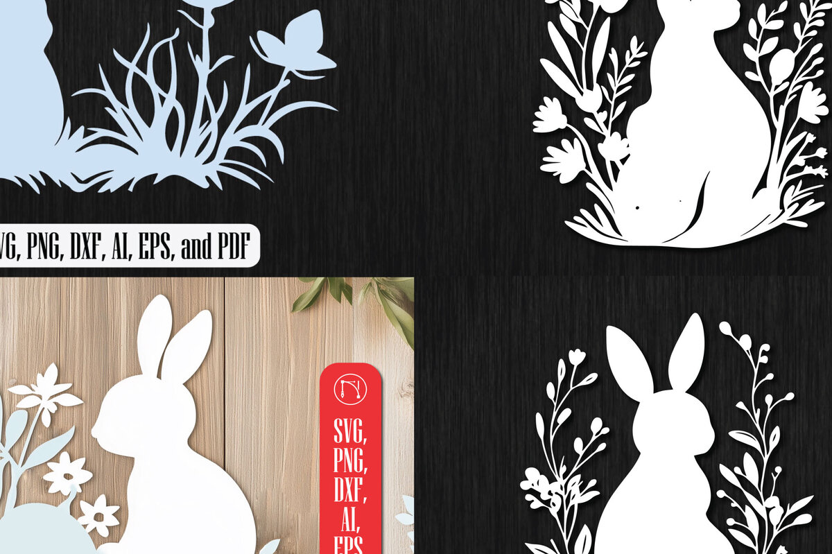 Σετ των 2 Intra απο ξύλο plywood 3mm-4mm πάχος – Πακέτο Paper Cut Easter Element Δίασταση  20x20 cm INTRAFABR-116336366
