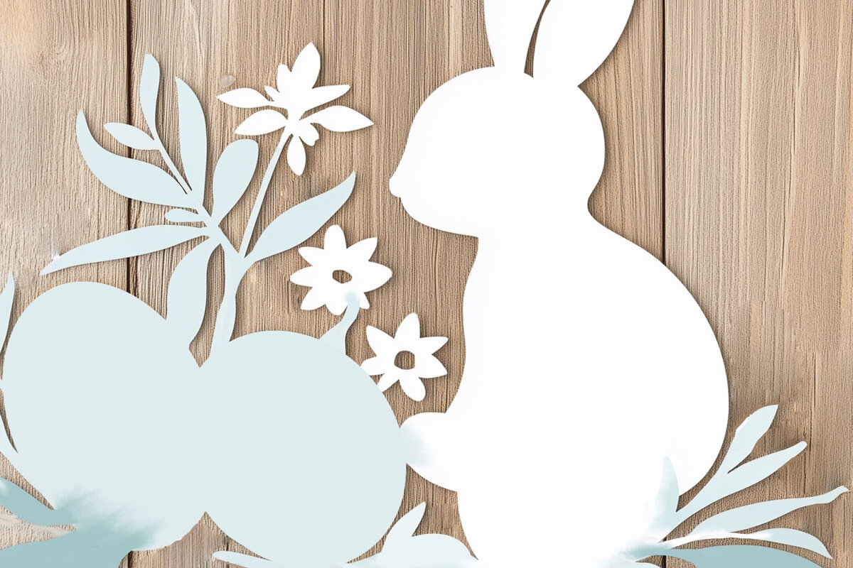 Σετ των 2 Intra απο ξύλο plywood 3mm-4mm πάχος – Paper Cut Easter Element Δίασταση  20x20 cm INTRAFABR-116332578