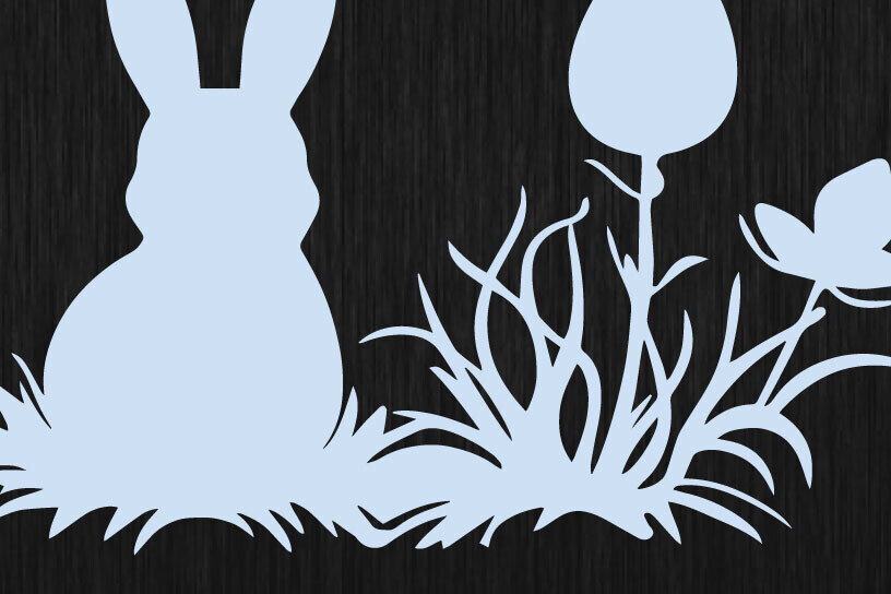 Σετ των 2 Intra απο ξύλο plywood 3mm-4mm πάχος – Paper Cut Easter Element Δίασταση  20x20 cm INTRAFABR-116282957