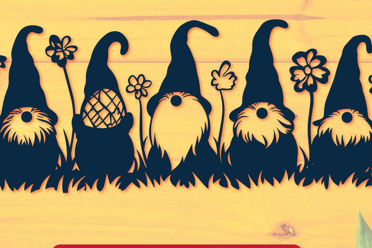 Σετ των 2 Intra απο ξύλο plywood 3mm-4mm πάχος – Αρχείο κοπής Paper Cut Easter Gnome Cut Δίασταση  20x20 cm INTRAFABR-117925910