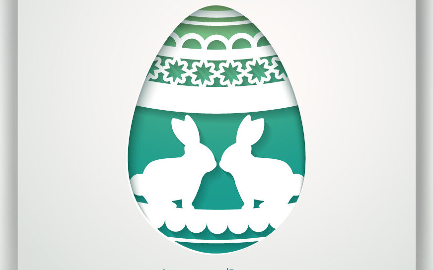 Σετ των 2 Intra απο ξύλο plywood 3mm-4mm πάχος – Πασχαλινή ευχετήρια κάρτα κοπής χαρτιού Δίασταση  20x20 cm INTRAFABR-54529847