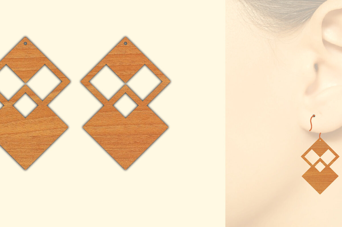 Σετ των 3 Intra απο ξύλο plywood 3mm-4mm πάχος – Ξύλινα σκουλαρίκια Δίασταση  5x5 cm INTRAFABR-68847985