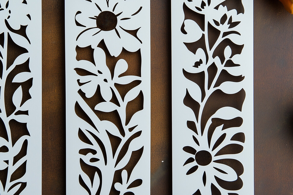 Σετ των 2 Intra απο ξύλο plywood 3mm-4mm πάχος – Paper Cut Floral σελιδοδείκτες Δίασταση  20x20 cm INTRAFABR-118078370