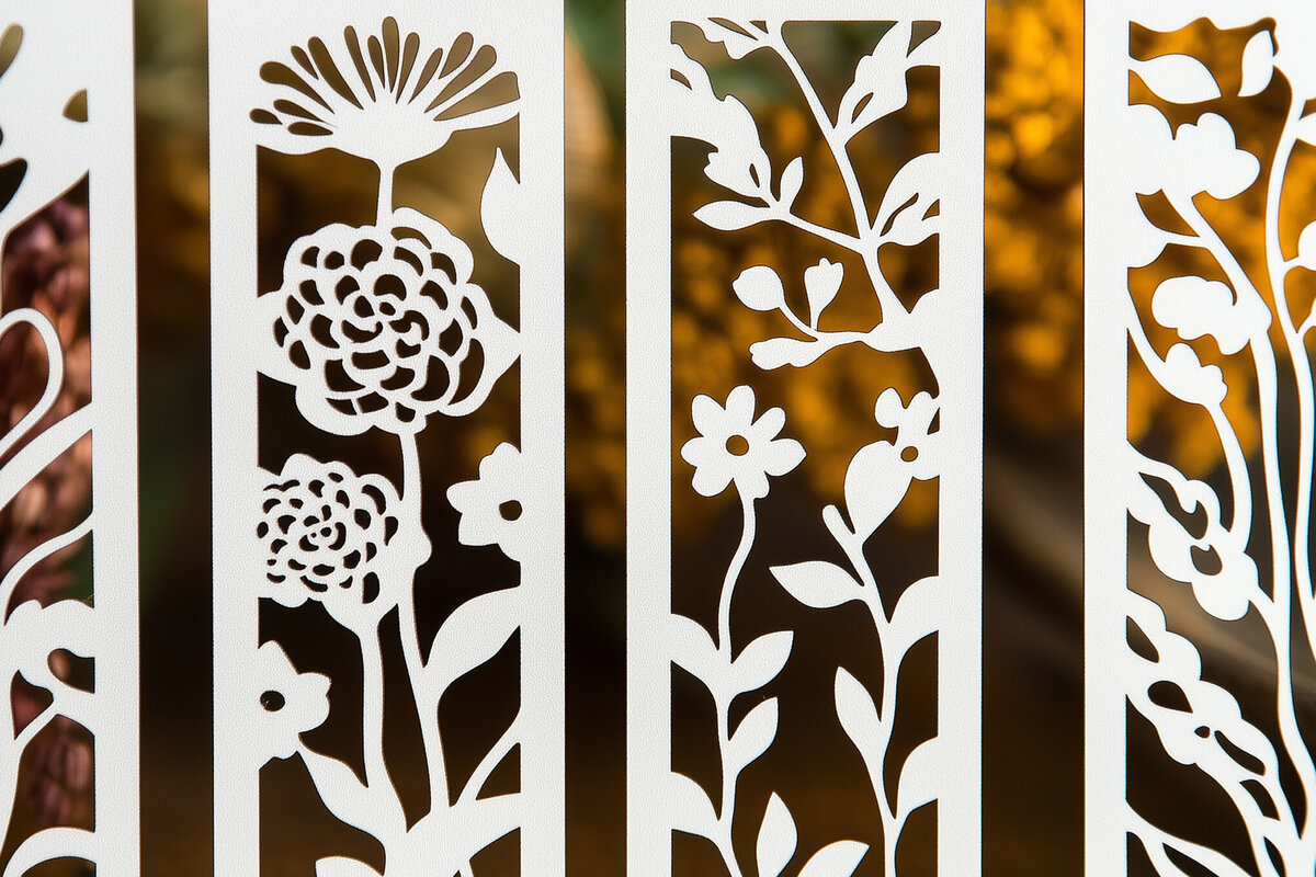 Σετ των 2 Intra απο ξύλο plywood 3mm-4mm πάχος – Paper Cut Floral σελιδοδείκτες Δίασταση  20x20 cm INTRAFABR-118084135