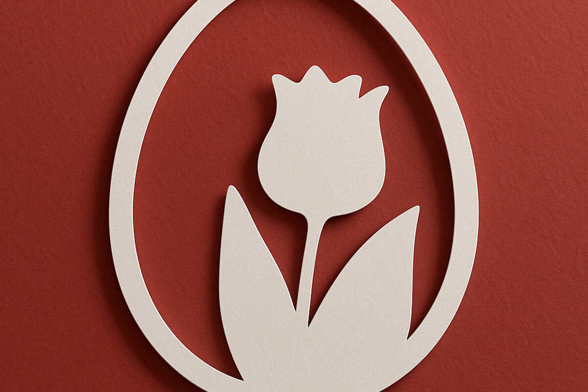 Σετ των 2 Intra απο ξύλο plywood 3mm-4mm πάχος – Κόψιμο από χαρτί Floral Egg Δίασταση  20x20 cm INTRAFABR-120035560