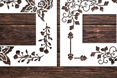 Intra απο ξύλο plywood 3mm-4mm πάχος – Paper Cut Floral Frame Bundle 1502 Δίασταση  45x45 cm INTRAFABR-117434694