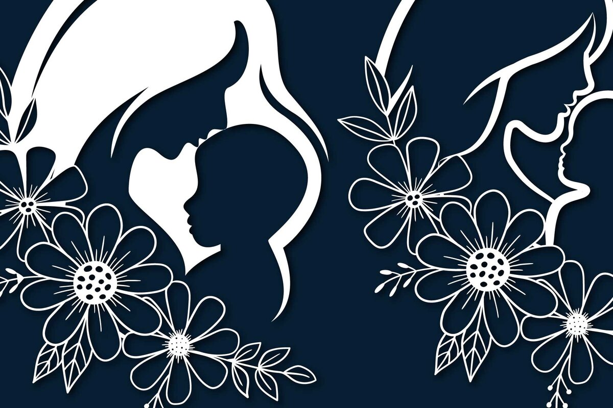 Σετ των 2 Intra απο ξύλο plywood 3mm-4mm πάχος – Πακέτο λουλουδιών κομμένο χαρτί για μαμά και μωρό Δίασταση  20x20 cm INTRAFABR-72295443