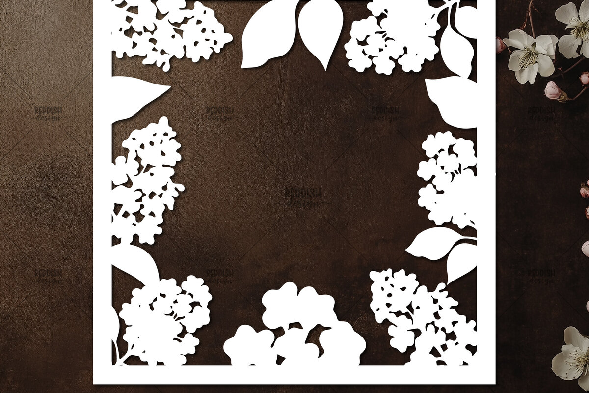 Σετ των 2 Intra απο ξύλο plywood 3mm-4mm πάχος – Κοπή χαρτιού Floral Κορνίζα φωτογραφιών Δίασταση  20x20 cm INTRAFABR-115492827