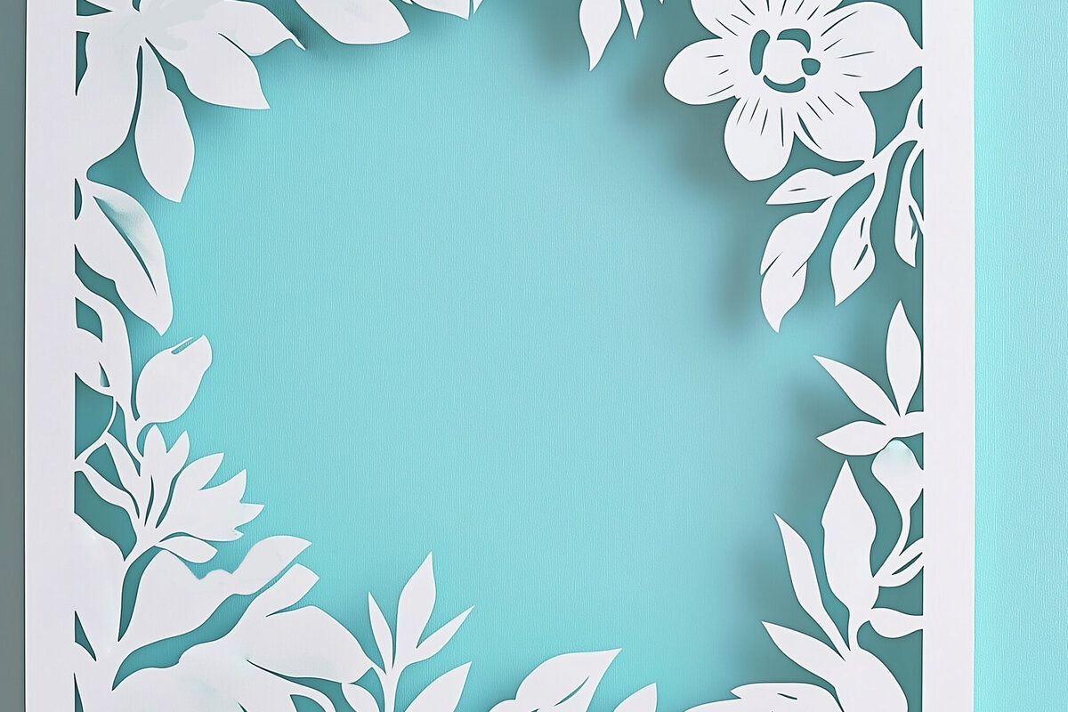 Σετ των 2 Intra απο ξύλο plywood 3mm-4mm πάχος – Χαρτί φλοράλ κορνίζα φωτογραφιών Cut Fil Δίασταση  20x20 cm INTRAFABR-114074196