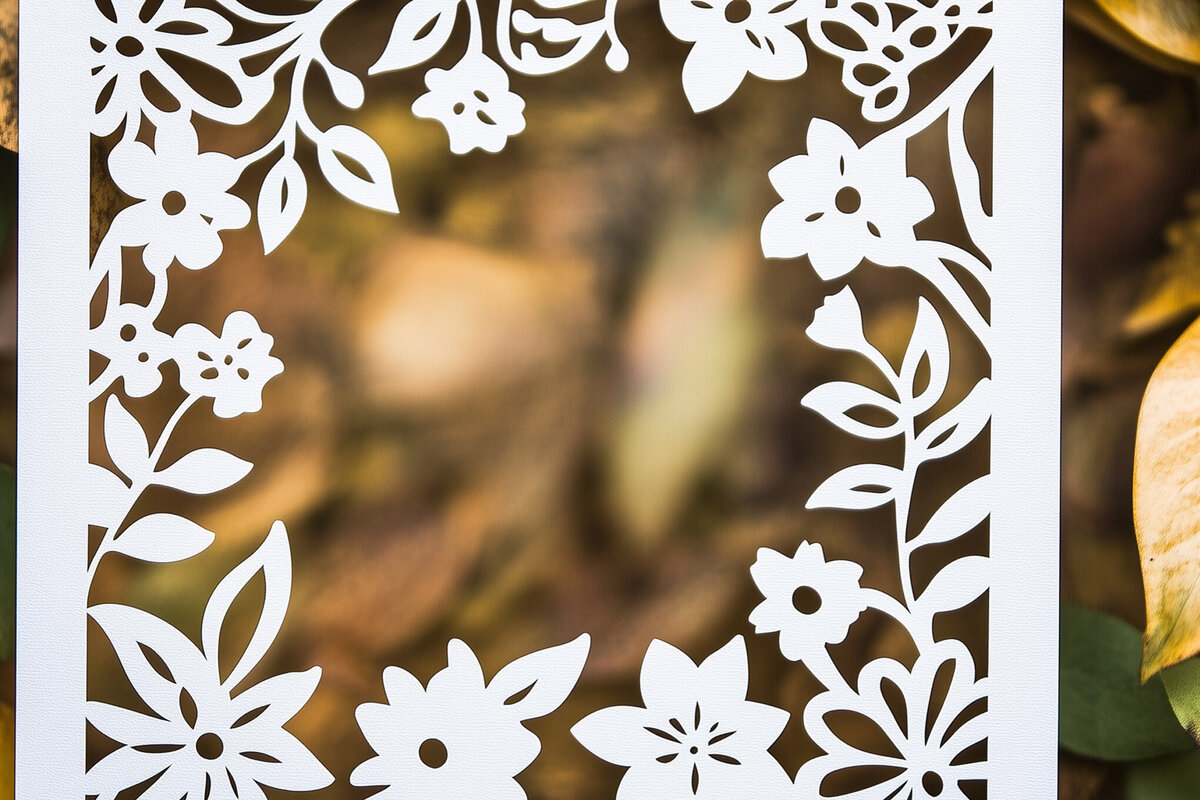 Σετ των 2 Intra απο ξύλο plywood 3mm-4mm πάχος – Χαρτί φλοράλ κορνίζα φωτογραφιών Cut Fil Δίασταση  20x20 cm INTRAFABR-114074965