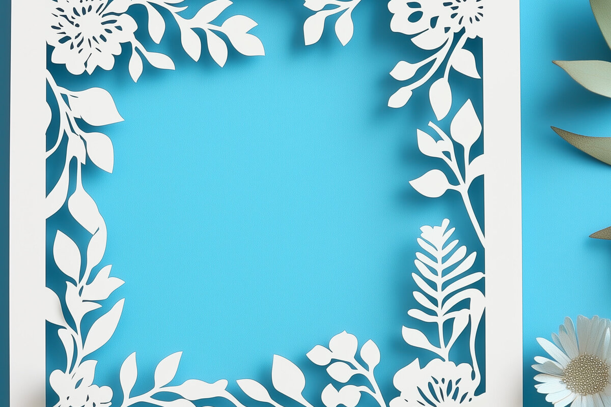 Σετ των 2 Intra απο ξύλο plywood 3mm-4mm πάχος – Κοπή σε χαρτί Floral Κορνίζα φωτογραφιών Δίασταση  20x20 cm INTRAFABR-114079731