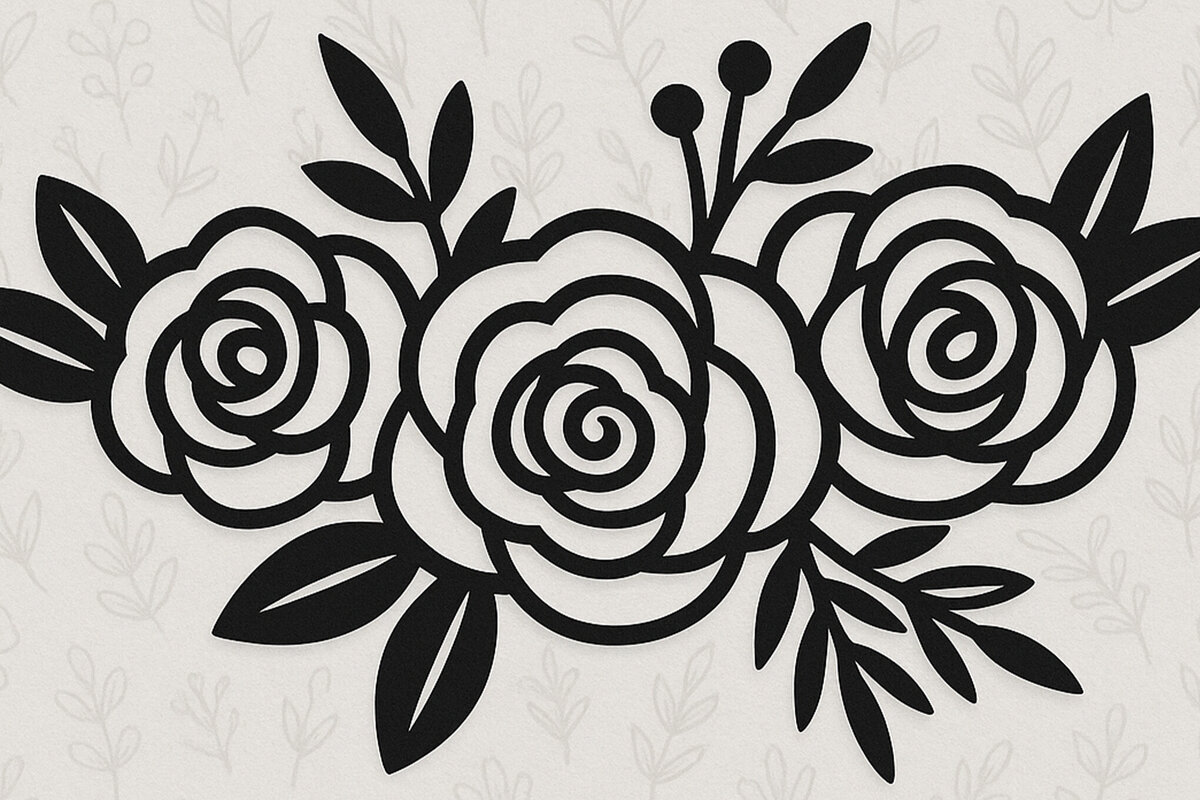 Σετ των 2 Intra απο ξύλο plywood 3mm-4mm πάχος – Κοπή χαρτιού Floral Δίασταση  20x20 cm INTRAFABR-121527418