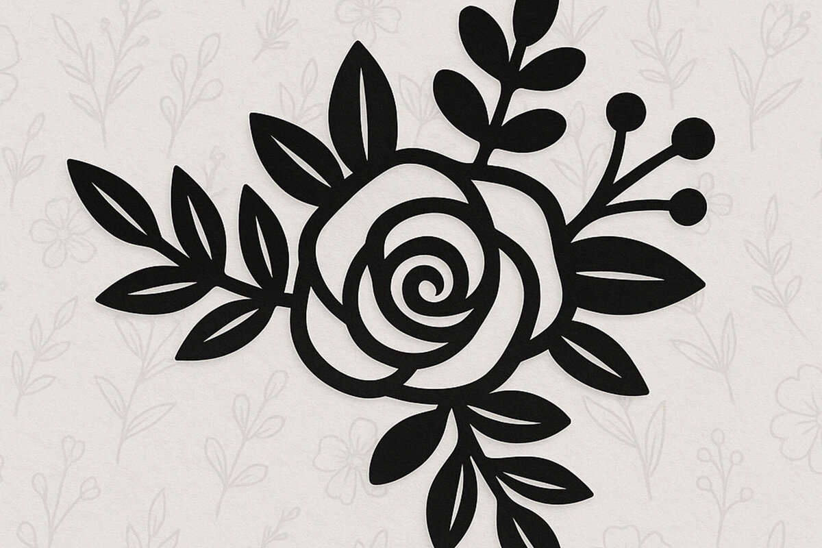 Σετ των 2 Intra απο ξύλο plywood 3mm-4mm πάχος – Κοπή χαρτιού Floral Δίασταση  20x20 cm INTRAFABR-121527688