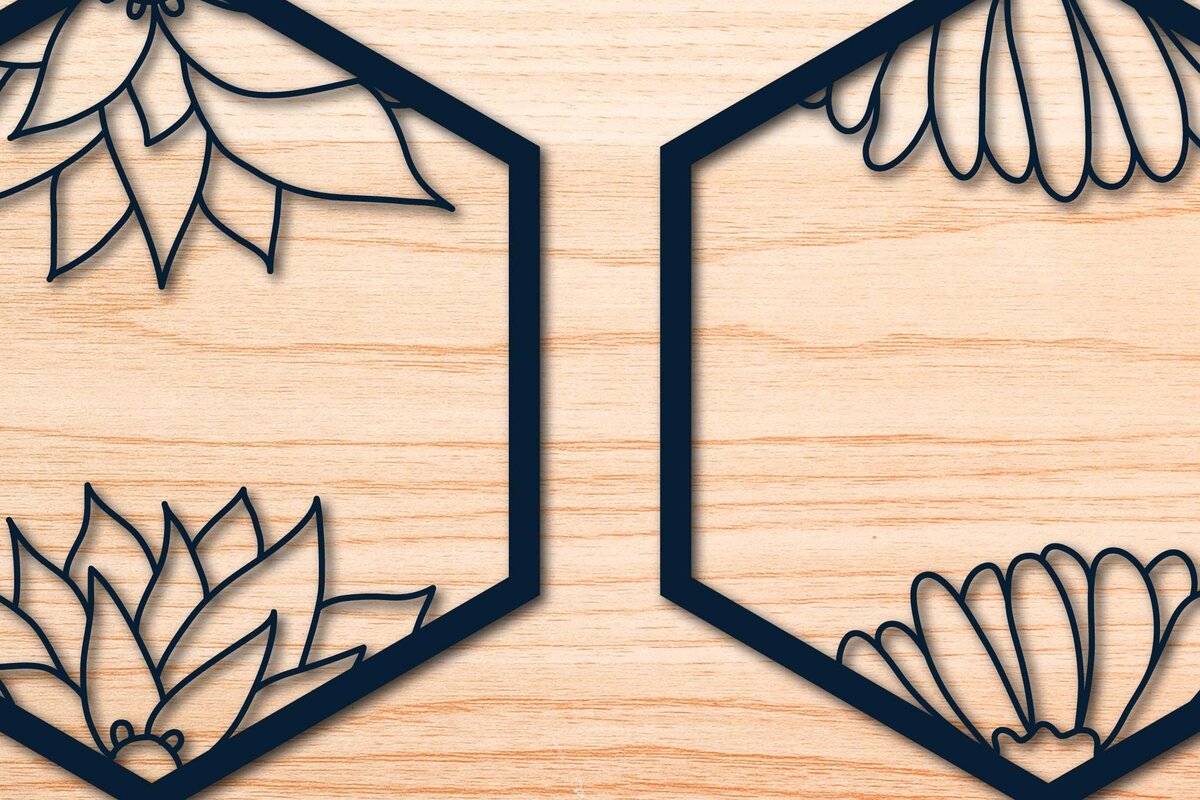 Σετ των 2 Intra απο ξύλο plywood 3mm-4mm πάχος – Πακέτο Floral στεφάνι σε χαρτί Δίασταση  20x20 cm INTRAFABR-69051479