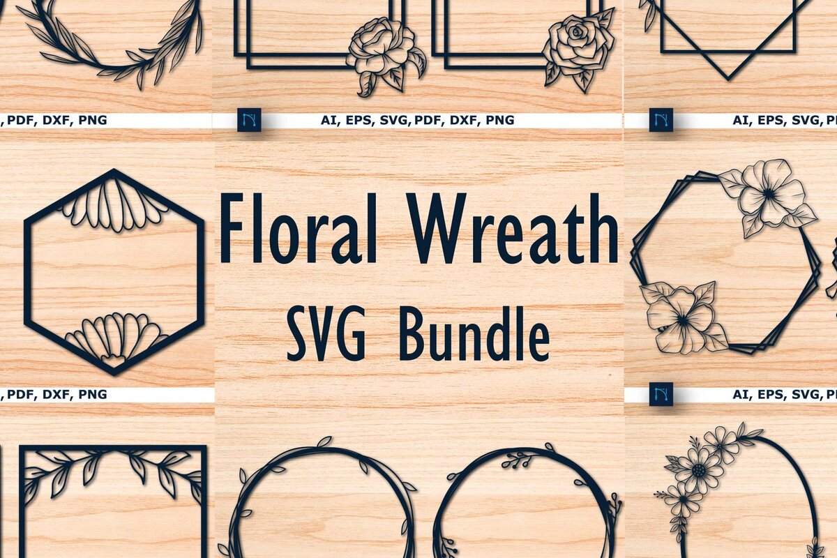 Σετ των 2 Intra απο ξύλο plywood 3mm-4mm πάχος – Χάρτινο λουλουδάτο στεφάνι Mega Bundle Δίασταση  20x20 cm INTRAFABR-69051720