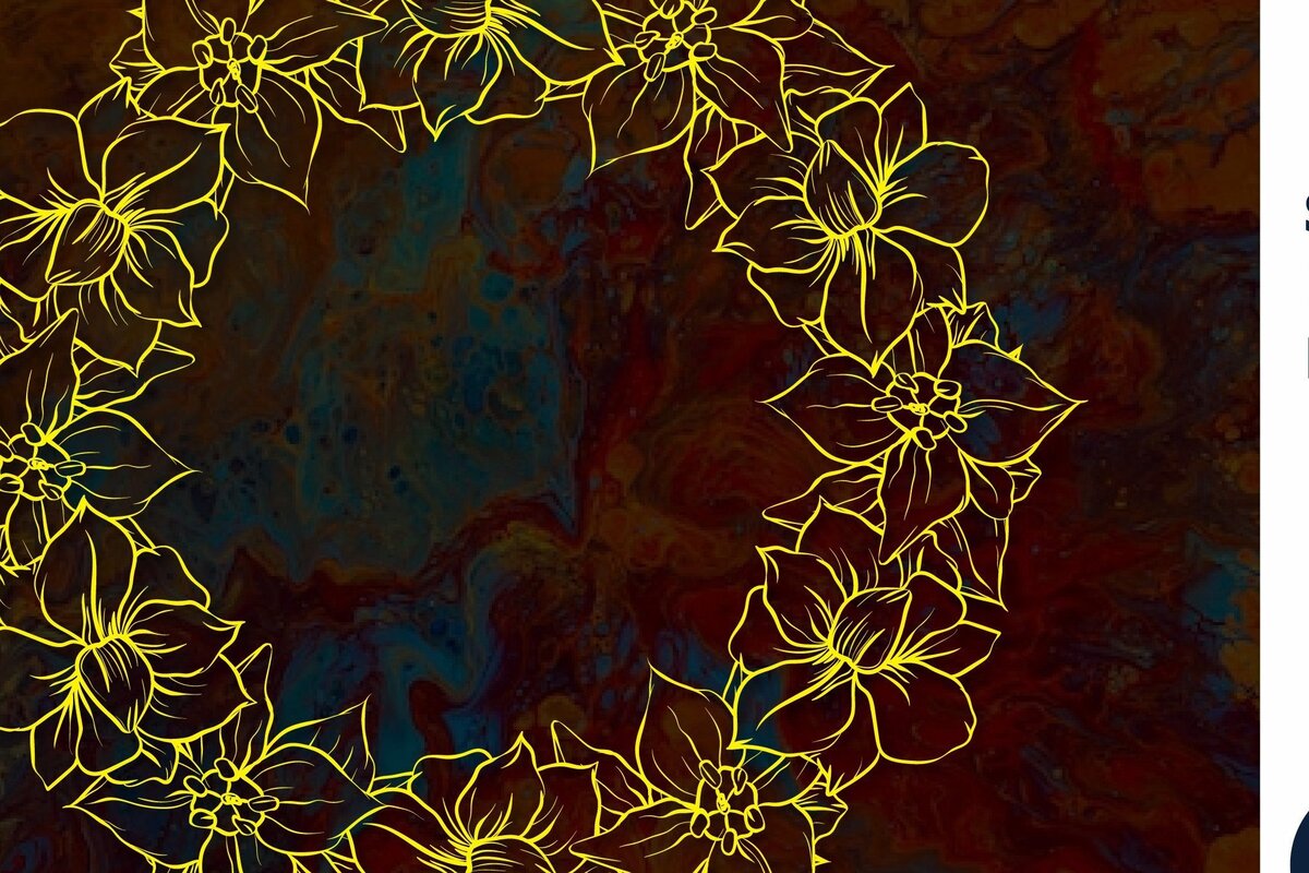 Σετ των 2 Intra απο ξύλο plywood 3mm-4mm πάχος – Χαρτοκομμένο στεφάνι λουλουδιών για διακόσμηση Δίασταση  20x20 cm INTRAFABR-30827692