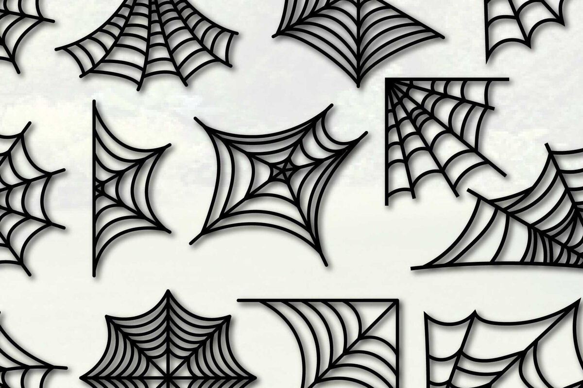 Σετ των 2 Intra απο ξύλο plywood 3mm-4mm πάχος – Σετ Paper Cut Halloween Spider Web Δίασταση  20x20 cm INTRAFABR-76985517
