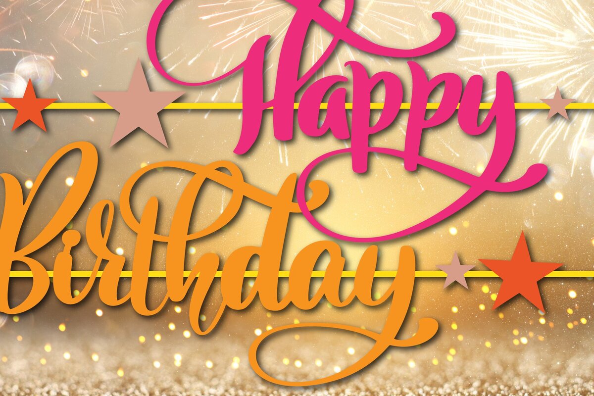 Σετ των 2 Intra απο ξύλο plywood 3mm-4mm πάχος – Χαρτόκοπο Happy Birthday Garland Δίασταση  20x20 cm INTRAFABR-44705050