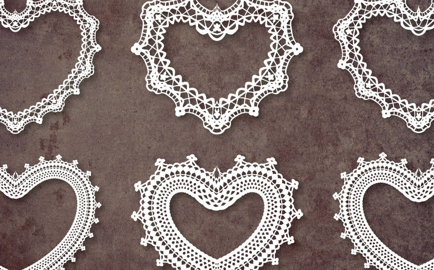 Σετ των 2 Intra απο ξύλο plywood 3mm-4mm πάχος – Πακέτο Paper Cut Heart Border Δίασταση  20x20 cm INTRAFABR-113905657