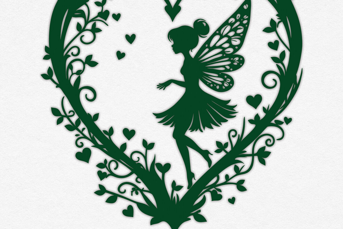 Σετ των 2 Intra απο ξύλο plywood 3mm-4mm πάχος – Χαρτί κομμένη καρδιά με  Fairy 1 Δίασταση  20x20 cm INTRAFABR-112708459