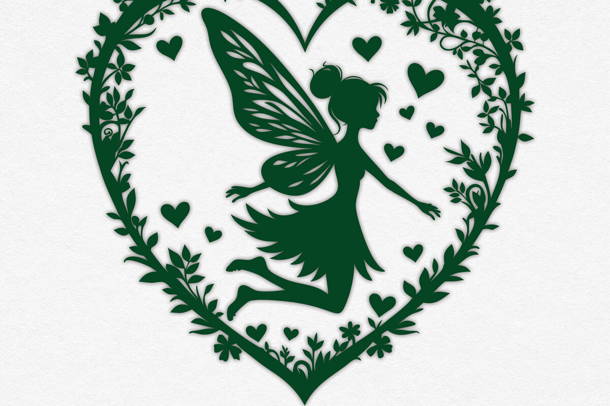 Σετ των 2 Intra απο ξύλο plywood 3mm-4mm πάχος – Χαρτί κομμένη καρδιά με  Fairy 10 Δίασταση  20x20 cm INTRAFABR-112984042