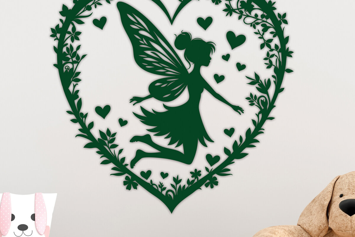 Σετ των 2 Intra απο ξύλο plywood 3mm-4mm πάχος – Χαρτί κομμένη καρδιά με  Fairy 11 Δίασταση  20x20 cm INTRAFABR-112984096