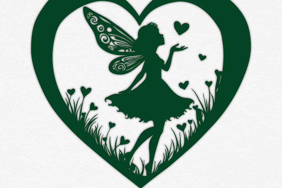 Σετ των 2 Intra απο ξύλο plywood 3mm-4mm πάχος – Χαρτί κομμένη καρδιά με  Fairy 12 Δίασταση  20x20 cm INTRAFABR-112984181