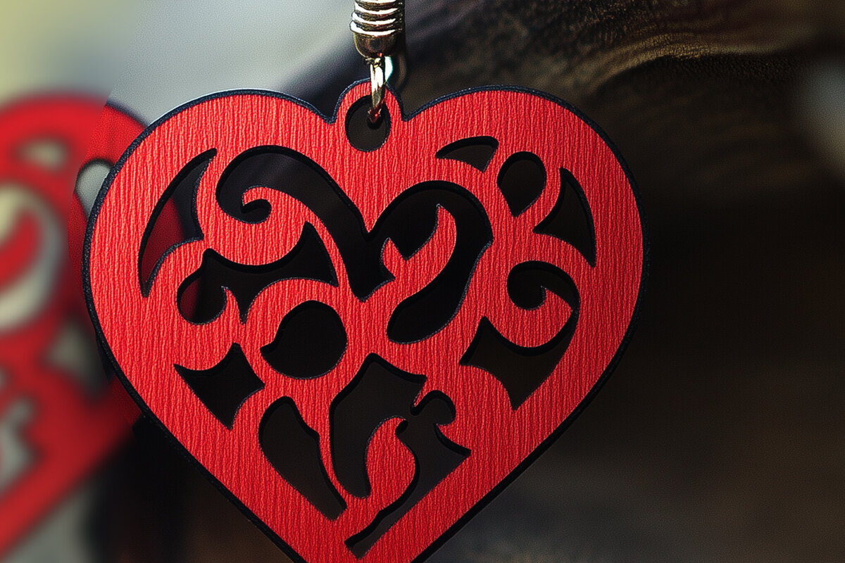 Σετ των 3 Intra απο ξύλο plywood 3mm-4mm πάχος – Paper Cut Hearts Earrings Δίασταση  5x5 cm INTRAFABR-112367210