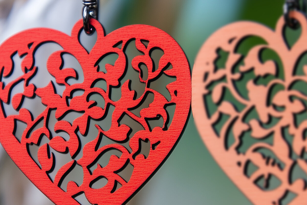 Σετ των 3 Intra απο ξύλο plywood 3mm-4mm πάχος – Paper Cut Hearts Earrings Δίασταση  5x5 cm INTRAFABR-112387075