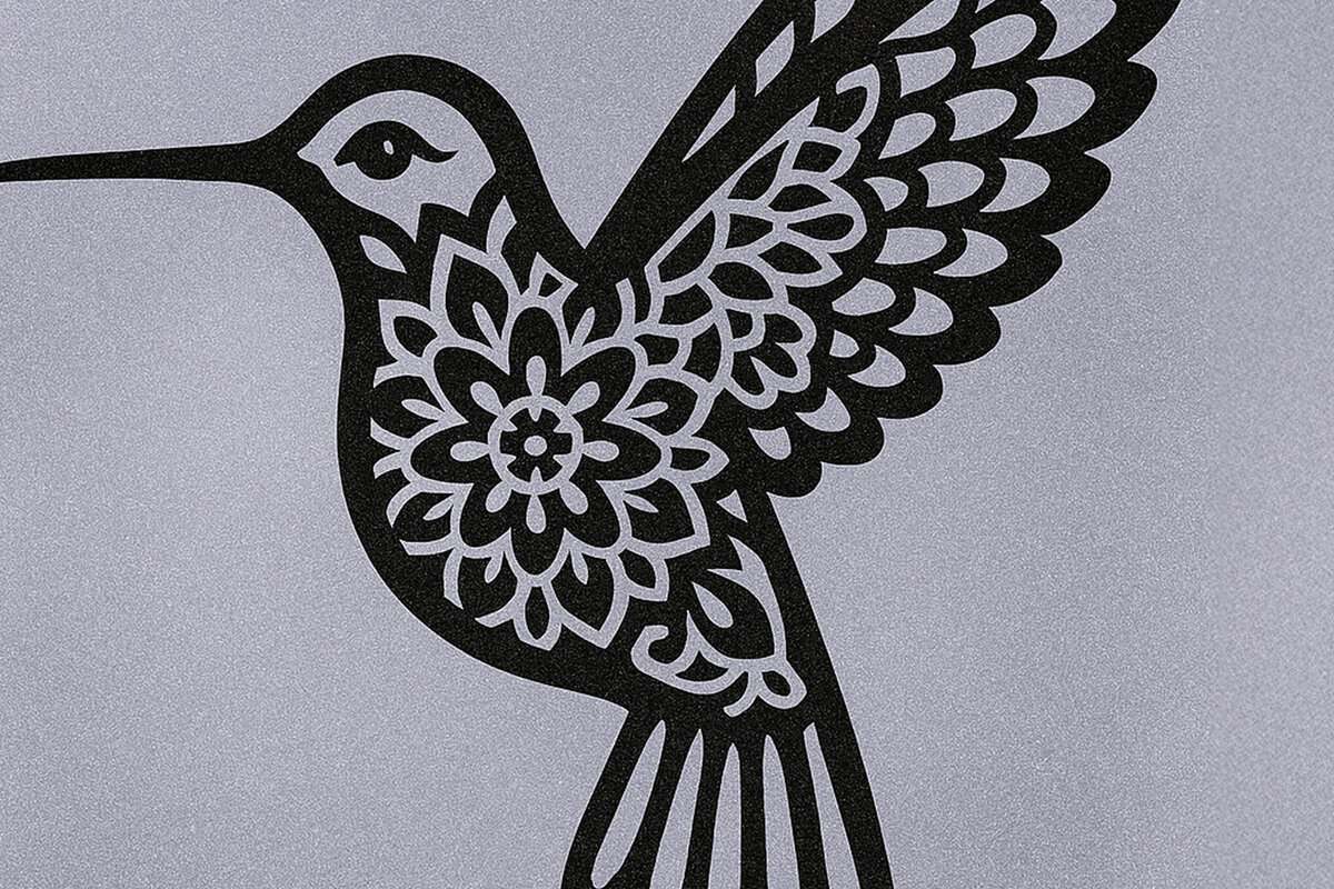 Σετ των 2 Intra απο ξύλο plywood 3mm-4mm πάχος – Κοπή χαρτιού Κολίβριο Δίασταση  20x20 cm INTRAFABR-119817743